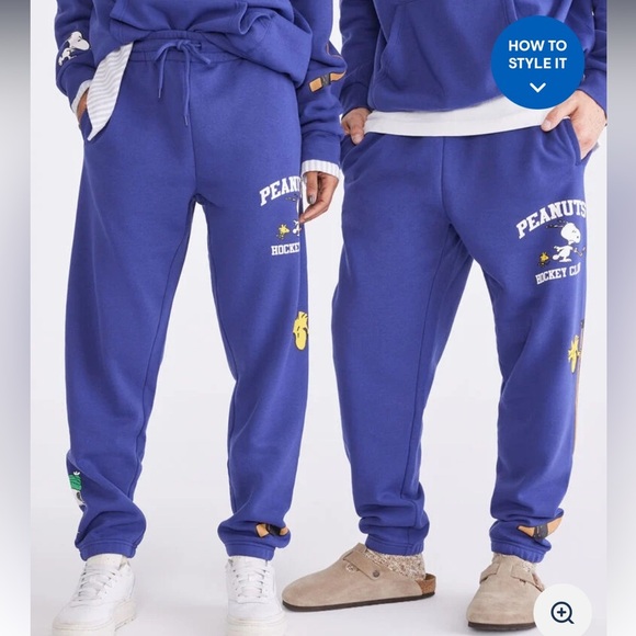 Peanuts® | Aéropostale Peanuts Hockey Club Jogger Sweatpants men women M - Picture 1 of 4